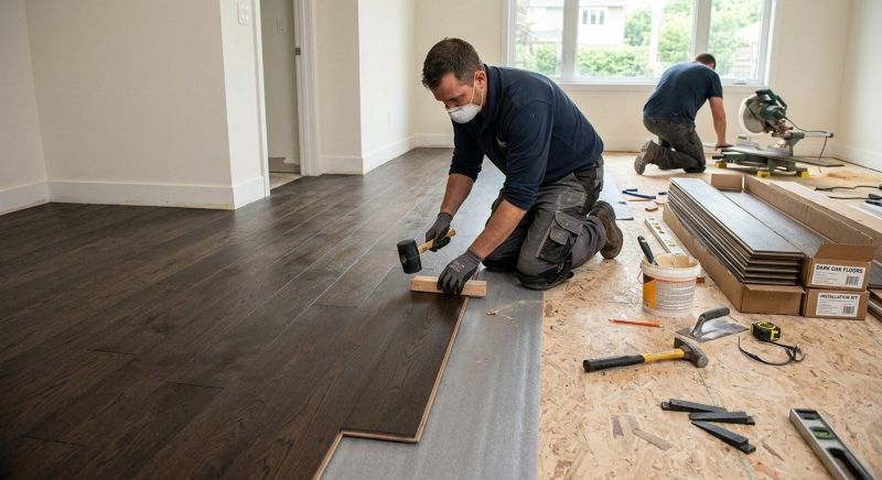 Dark Wood Floor Installation in Austin, TX
