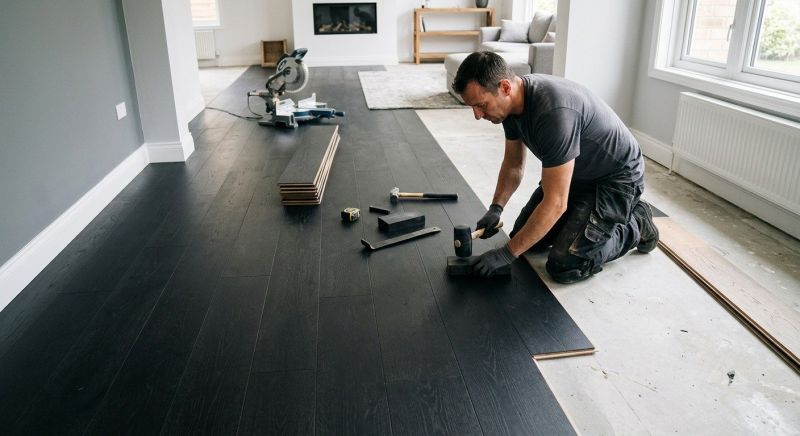 Dark Wood Floor Installation in Manassas, VA