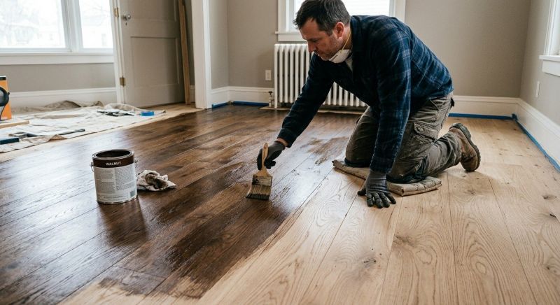 Walnut Floor Staining in Overland Park, KS