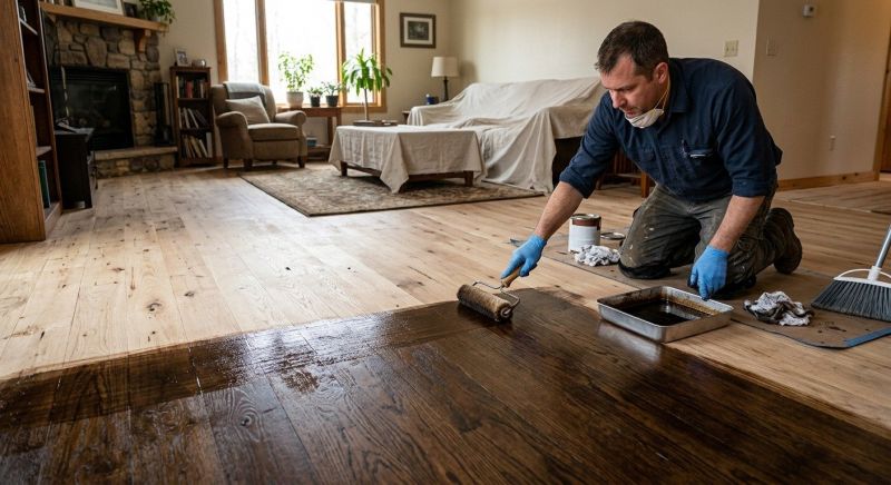 Walnut Floor Staining in Olathe, KS
