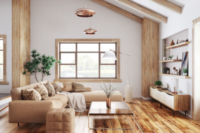 Hardwood Floor in Modern Living Room